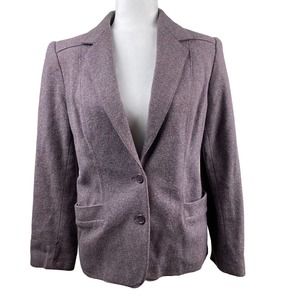 Vintage Single Breasted Purple Wool Blend Blazer